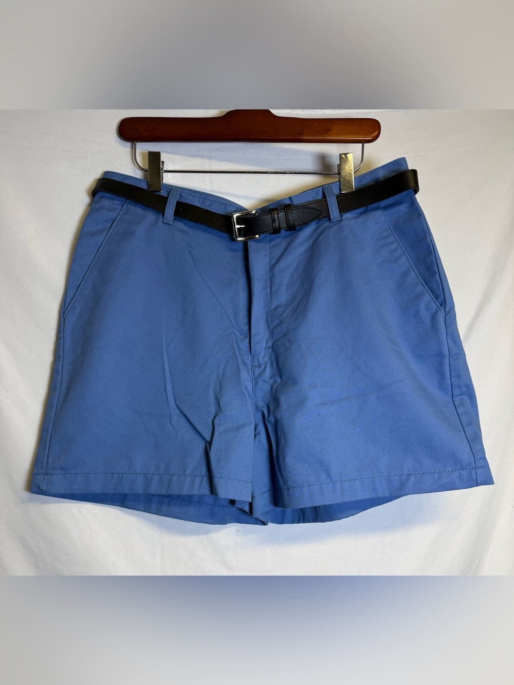 Lee Women's Blue Athletic Shorts with Black Belt